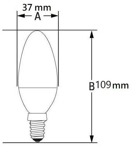 Lampada LED E14 9W, C37, 105lm/W Colore Bianco Freddo 6.000K