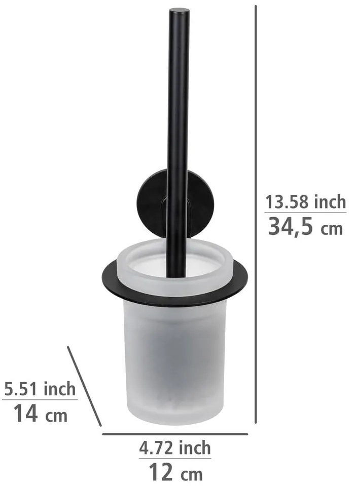 Scopino in vetro autoportante nero opaco Bivio - Wenko