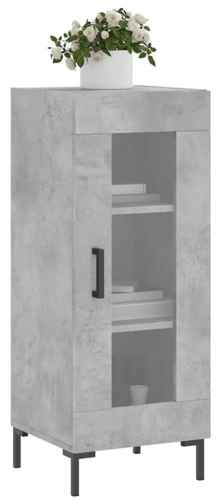 Credenza grigio cemento 34,5x34x90 cm in legno multistrato