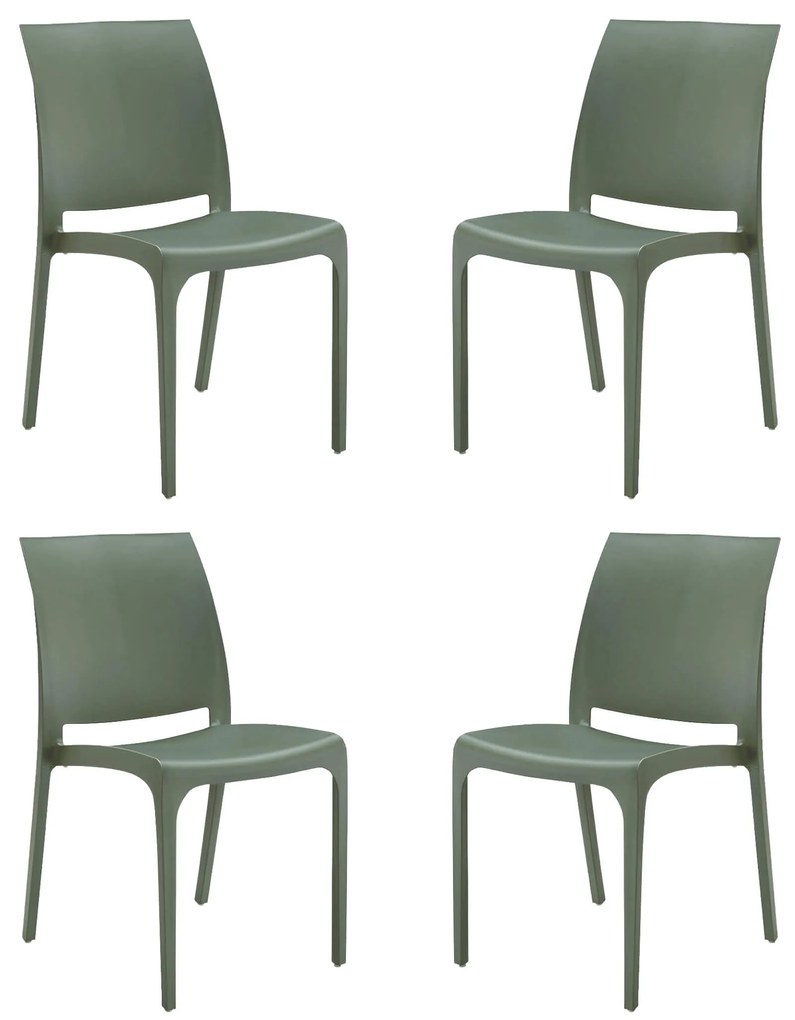 VOLGA - sedia da giardino in plastica set da 4