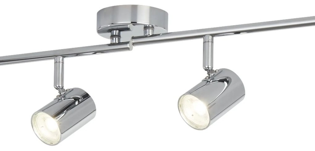 Plafoniera Contemporanea Rollo Acciaio Cromo Vetro Trasparente Led 16,1W 3000K