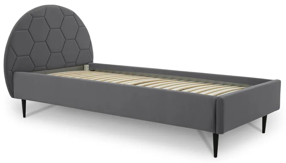 Letto grigio per bambini con contenitore 120x200 cm Mercury - Scandic