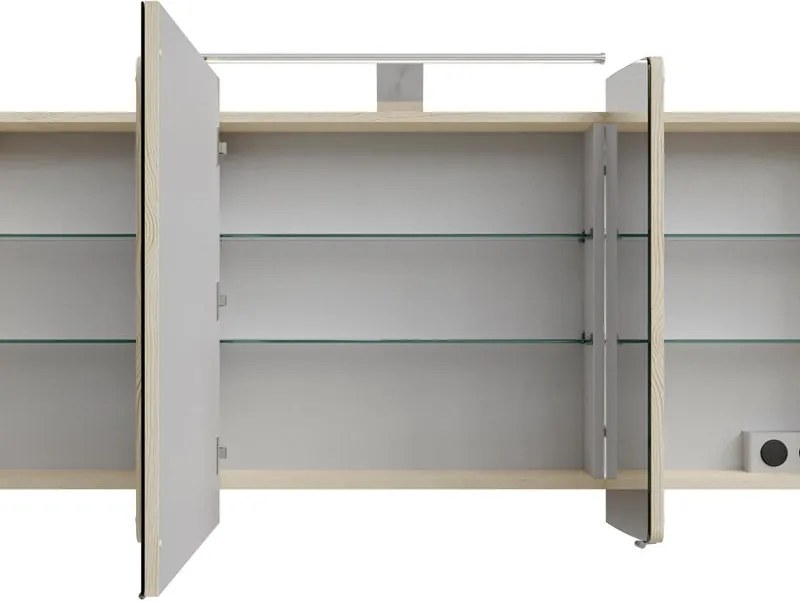 Specchio Contenitore Con Illuminazione Cassca PELIPAL legno caldo L 140 x H 67 x P 17 cm