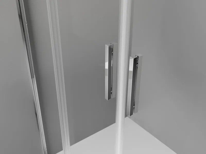 Mexen Exo-S Duo cabina doccia semicircolare asimmetrica scorrevole 90 x 80 cm, trasparente, cromo - 8132-090-080-01-00