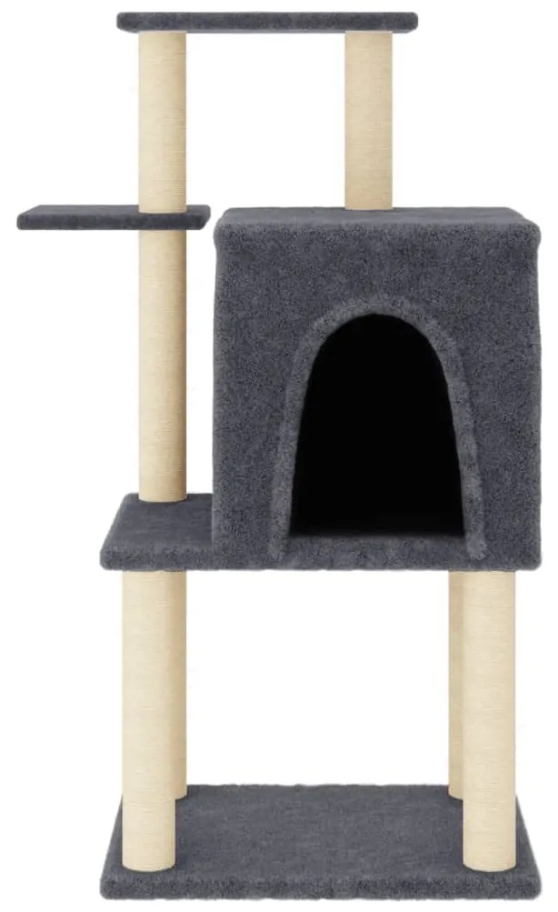 Albero per gatti con tiragraffi in sisal grigio scuro 97 cm