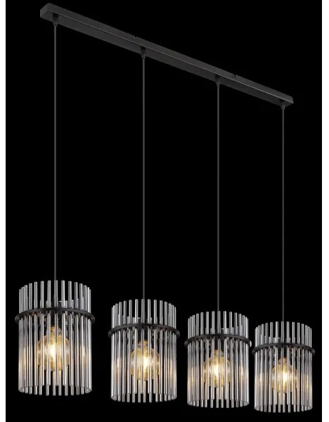 Globo 15698-4H - Lampadario a sospensione con filo GORLEY 4xE27/60W/230V nero