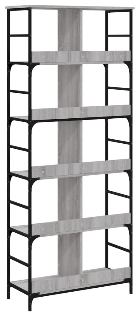 Libreria Grigio Sonoma 78,5x33x188,5 cm in Legno Multistrato