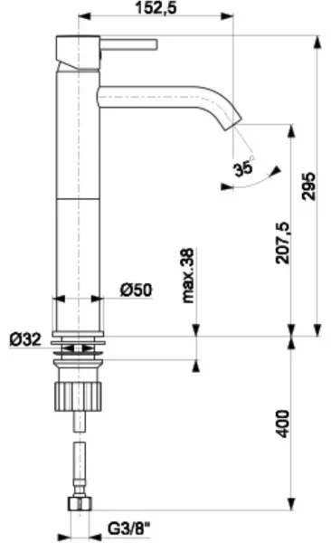 KFA Armatura 5822-612-00 - Rubinetto del lavandino NEDA 29,5 cm cromo lucido