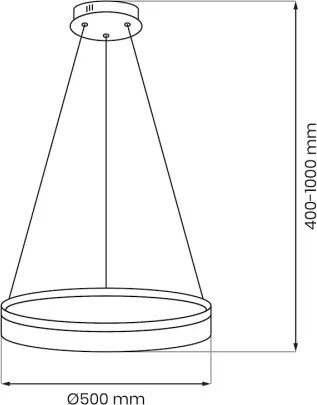Lampadario LED sospeso con cavo GALA LED/25W/230V Ø 50 cm oro