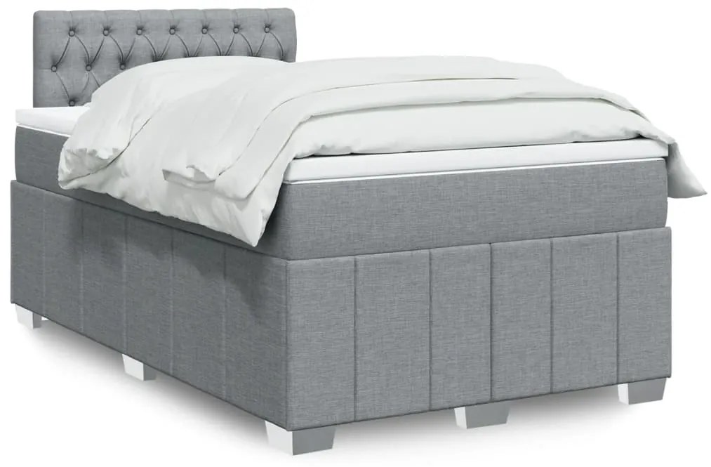 Giroletto A Molle Con Materasso Grigio Chiaro 120x200cm Tessuto /