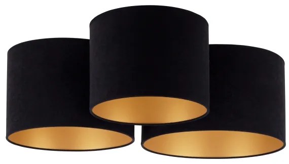 Duolla - Plafoniera ROLLER TRIO 3xE27/60W/230V nero/oro