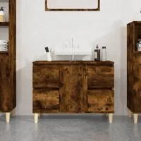 Mobile Lavabo Rovere Fumo 80x33x60 cm in Legno Multistrato 821273