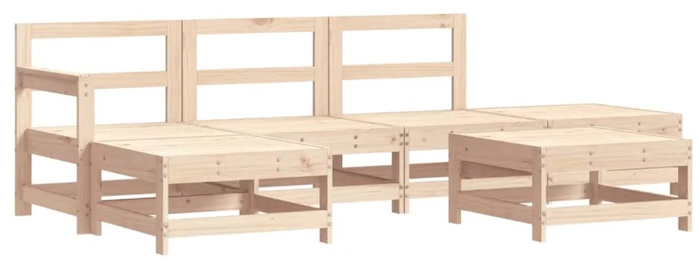 Set Salotto da Giardino 6 pz in Legno Massello di Pino