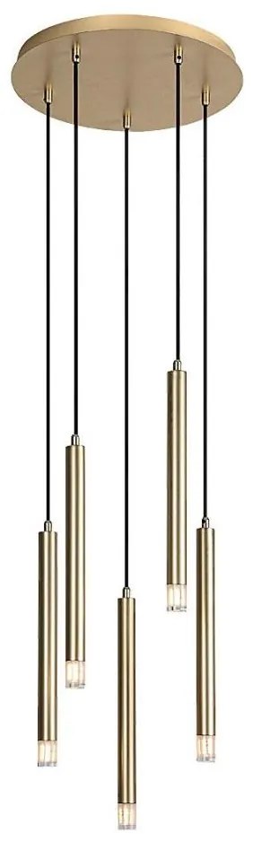 Rabalux 72361 - Lampadario a sospensione con filo RAMIRA 5xG9/5W/230V oro