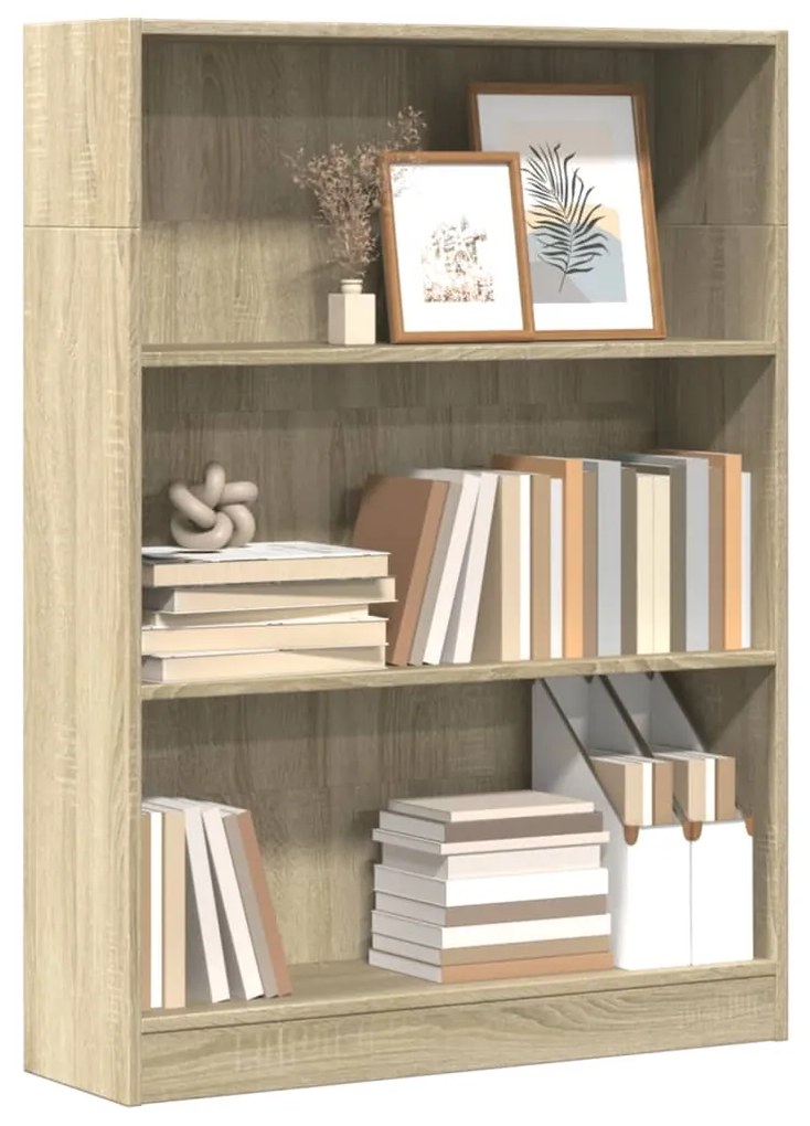 Libreria rovere sonoma 80x24x109 cm in legno multistrato