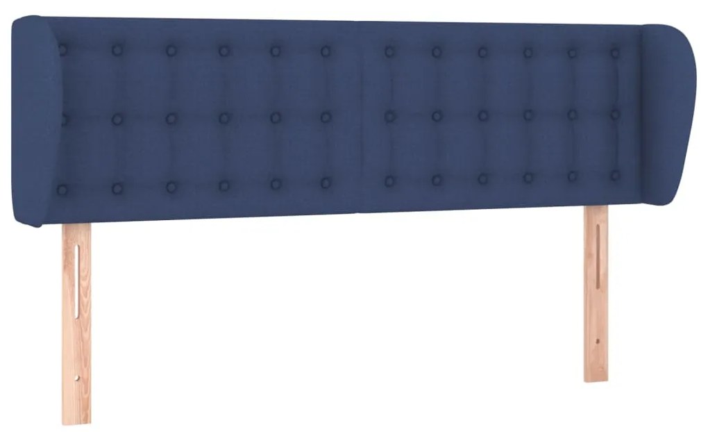 Testiera ad orecchio blu 147x23x78/88cm in tessuto