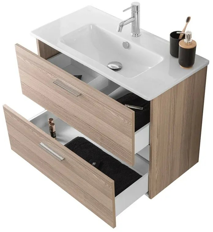 Mobile bagno sospeso 80 corda con lavabo e specchio Miami