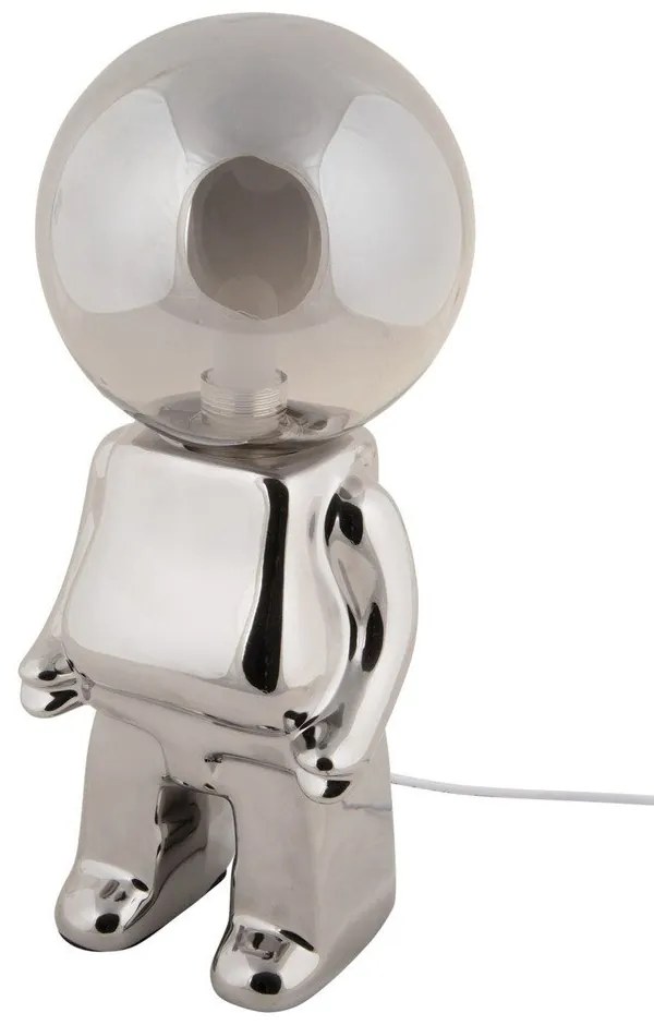 Lampada da tavolo dimmerabile a LED in argento con paralume in vetro (altezza 27 cm) Ross - Leitmotiv