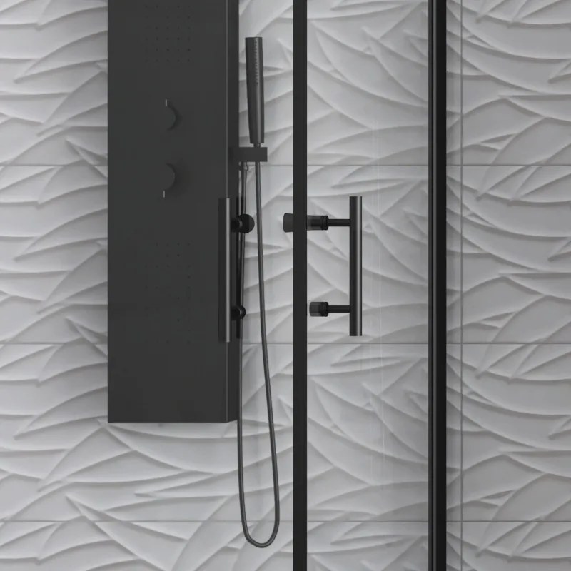 Box doccia nero 70x90 due battenti altezza 200h | KS2800AN - KAMALU