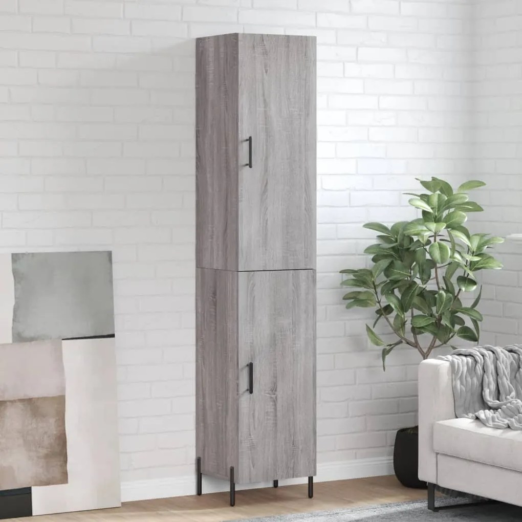 Credenza Grigio Sonoma 34,5x34x180 Cm İn Legno Multistrato /
