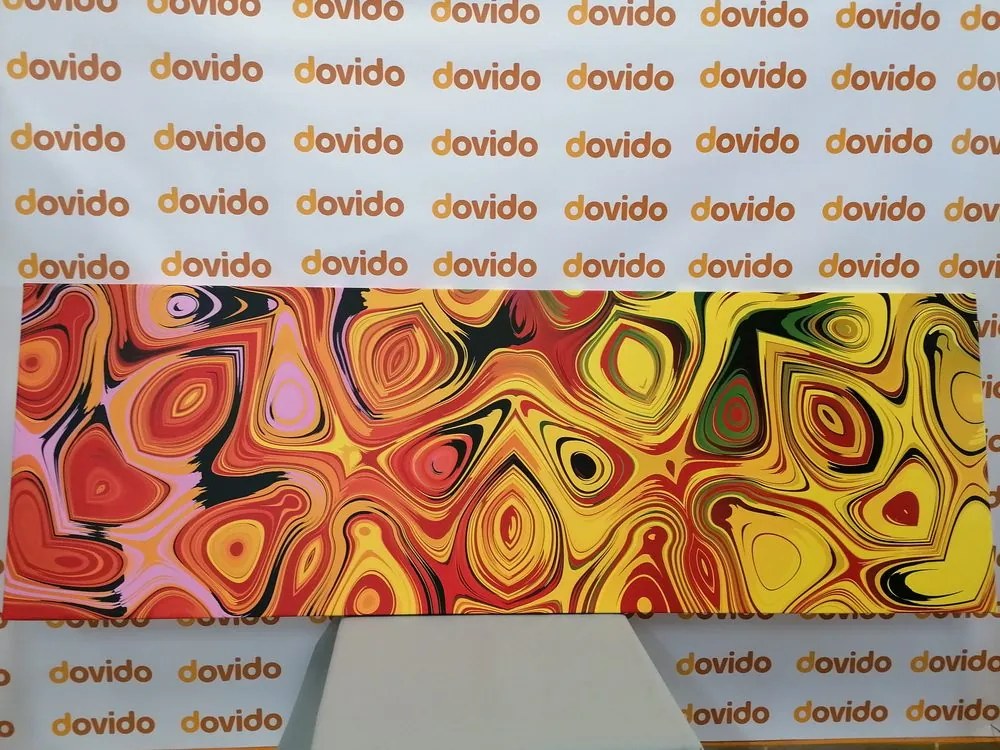 Quadro su tela – Arte creativa in sfumature di rosso e giallo