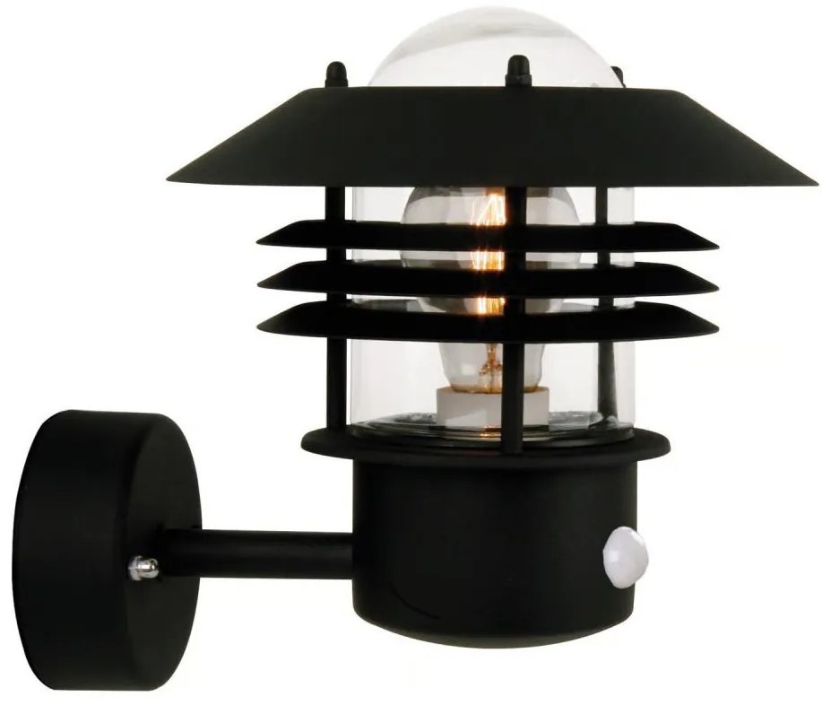 Nordlux - Applique da esterno con sensore VEJERS 1xE27/60W/230V IP54 nero