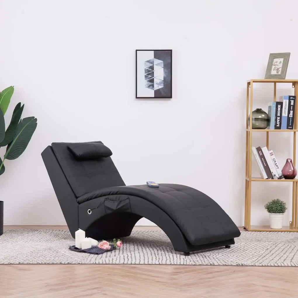 Sdraio Massaggiante Con Cuscino Nero İn Similpelle /