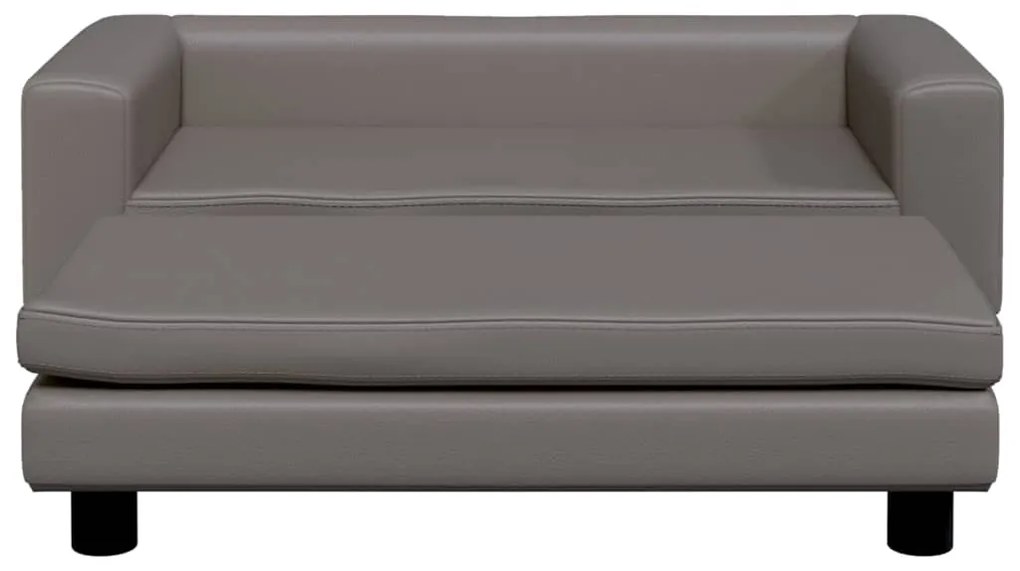 Lettino per cani con estensione grigio 100x50x30 cm similpelle