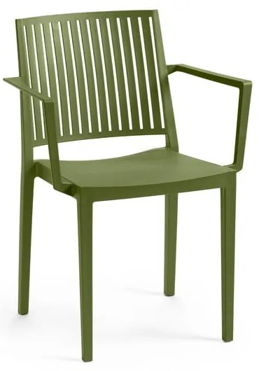 Sedia da giardino in plastica verde Bars - Rojaplast