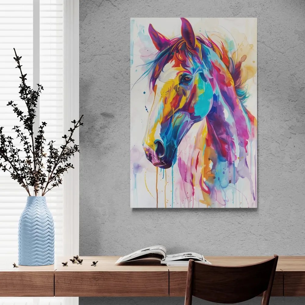 Quadro su tela – Cavallo con imitazione di pittura