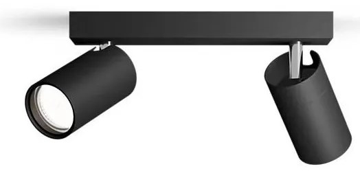 Philips - Luce Spot da bagno IDRIS 2xGU10/5W/230V IP44 nero