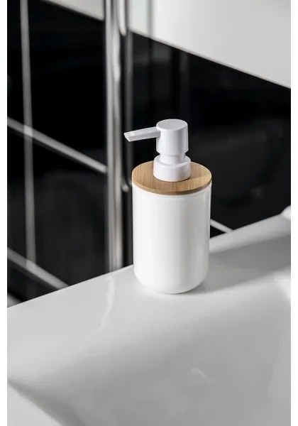 Aqualine - Distributore di sapone SNOW 350 mm bianco/bambù