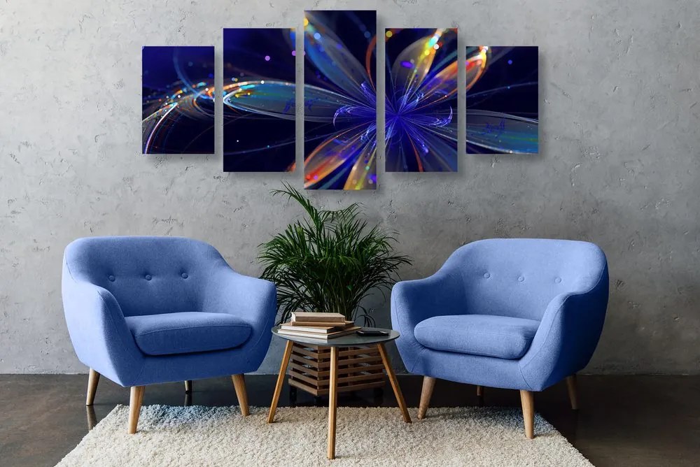 Quadri 5 pezzi – Fiore virtuale