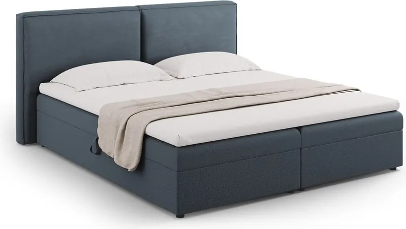 Letto boxspring blu con contenitore 160x200 cm Arendal – Cosmopolitan Design