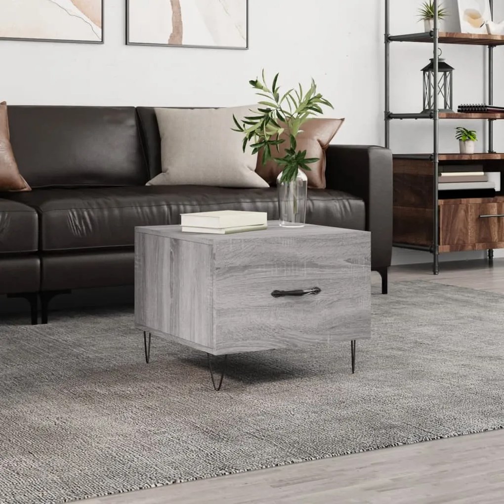 Tavolino Da Salotto Grigio Sonoma 50x50x40 Cm Legno Multistrato /