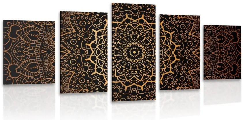 Quadri 5 pezzi – Mandala vintage in stile indiano