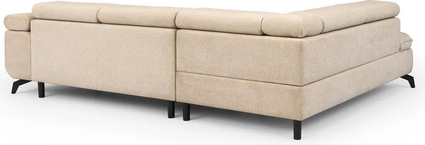 Divano angolare beige (con penisola a sinistra/a L) con rivestimento in ciniglia Marbeya – Ropez