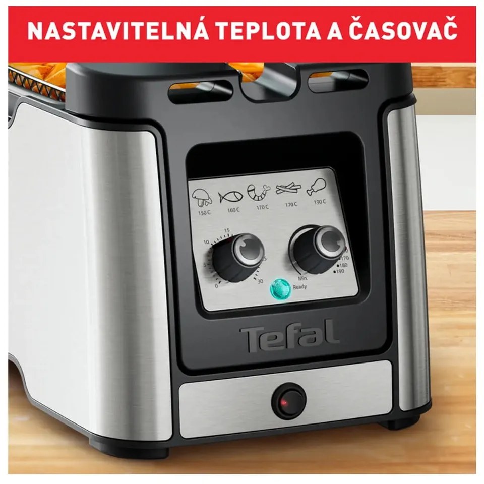 Friggitrice in nero opaco e argento Clear Duo FR600D10 - Tefal