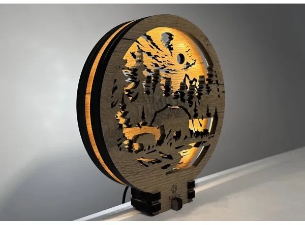 Li-Go 23595/DUB2 - Lampada da tavolo decorativa dimmerabile a LED/12W/230V 20x22 cm rovere