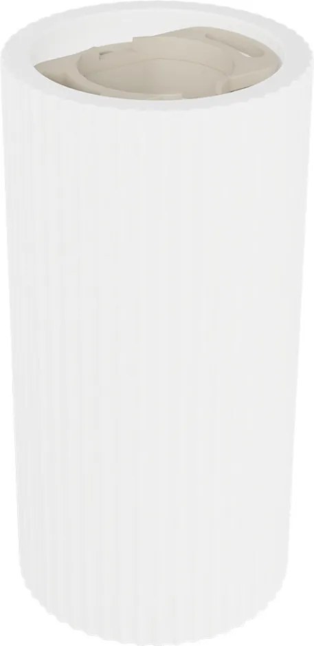 Plafoniera Cilindrica Ø70x140mm GU10 in Gesso Rigato Pitturabile