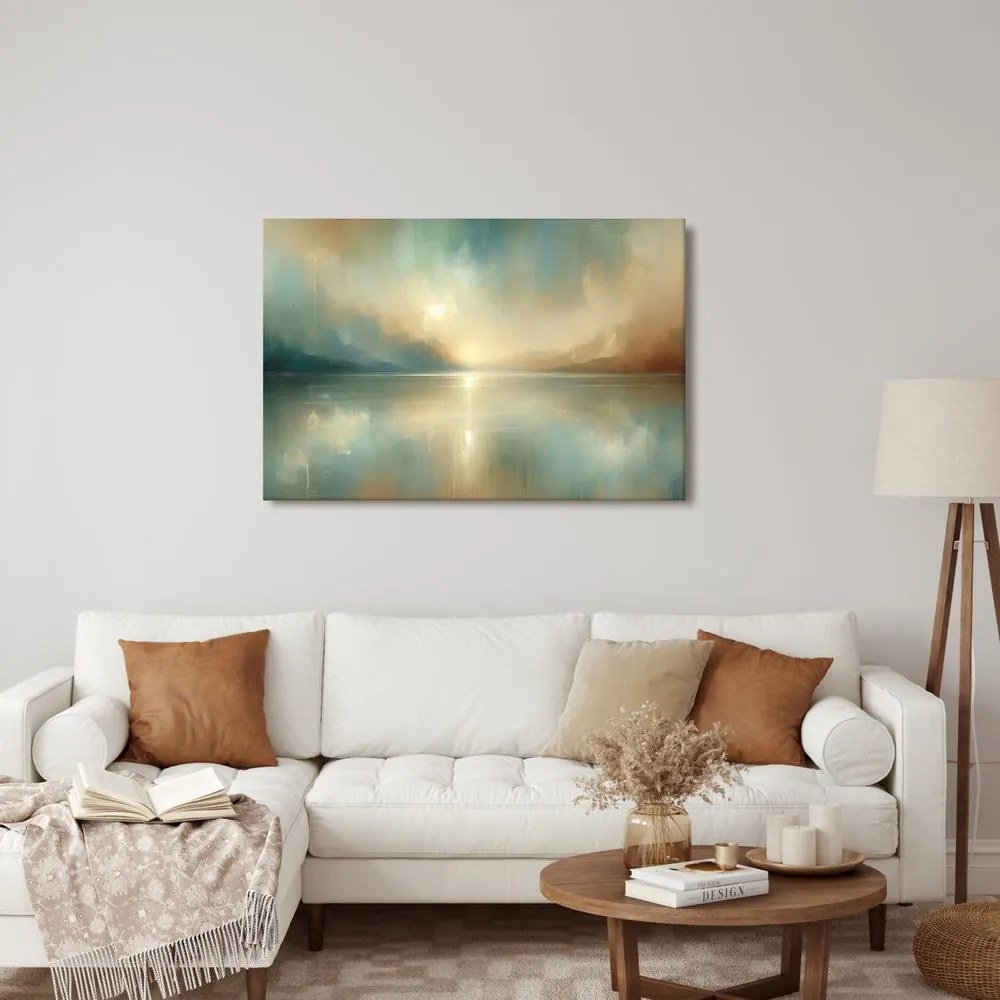 Quadro su tela – Lago tranquillo al tramonto