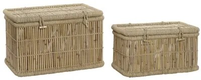 Set di Bauli DKD Home Decor 74 x 46 x 46 cm Corda Bambù