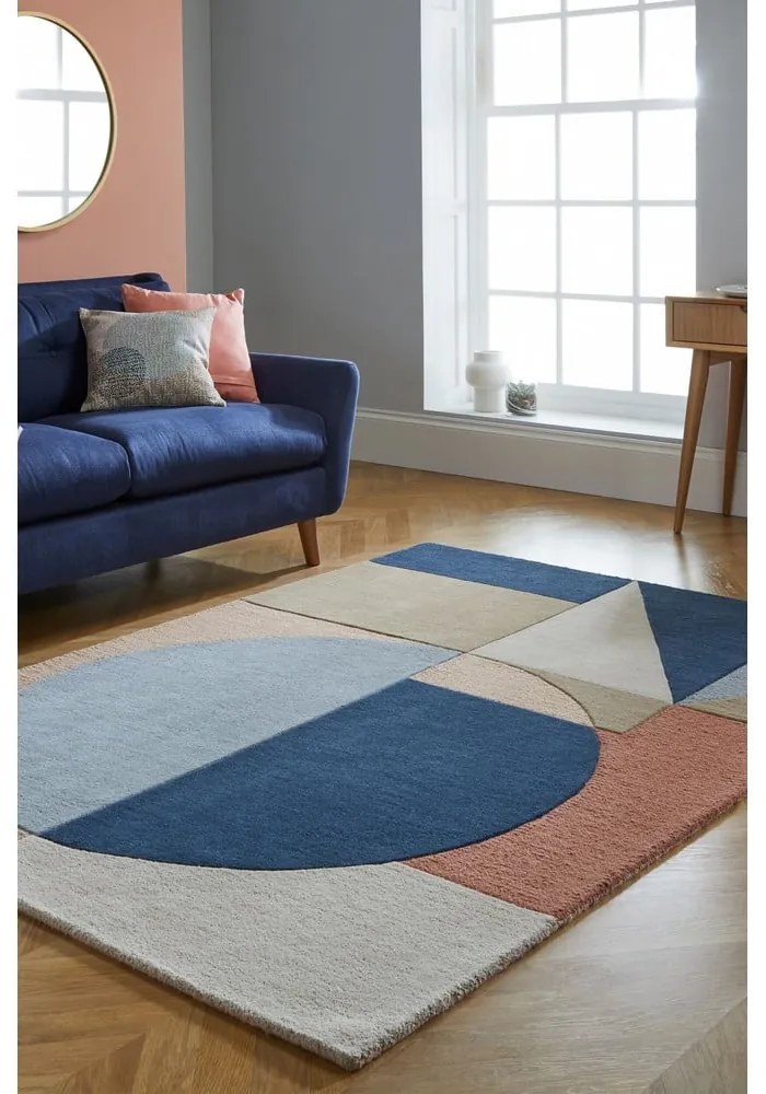 Tappeto in lana blu/marrone 200x290 cm Esrei - Flair Rugs