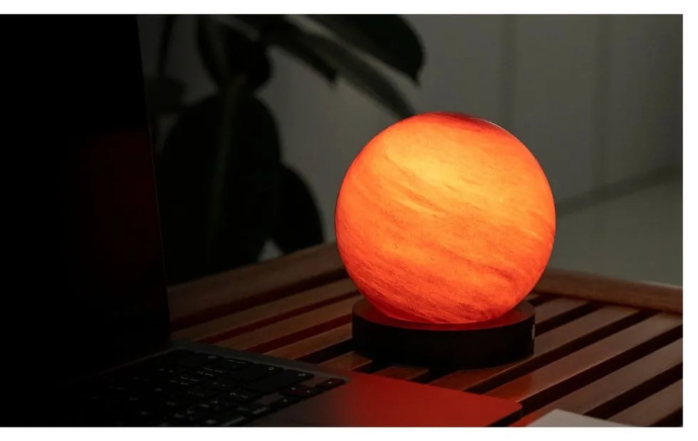 Decorazione luminosa marrone scuro con ricarica USB ø 12 cm Sand Storm – Gingko