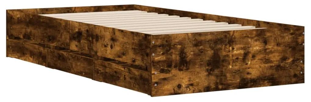 Giroletto con cassetti rovere fumo 100x200 cm legno multistrato