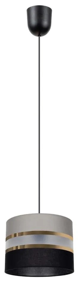 Lampadario a sospensione con filo CORAL 1xE27/60W/230V nero-grigio