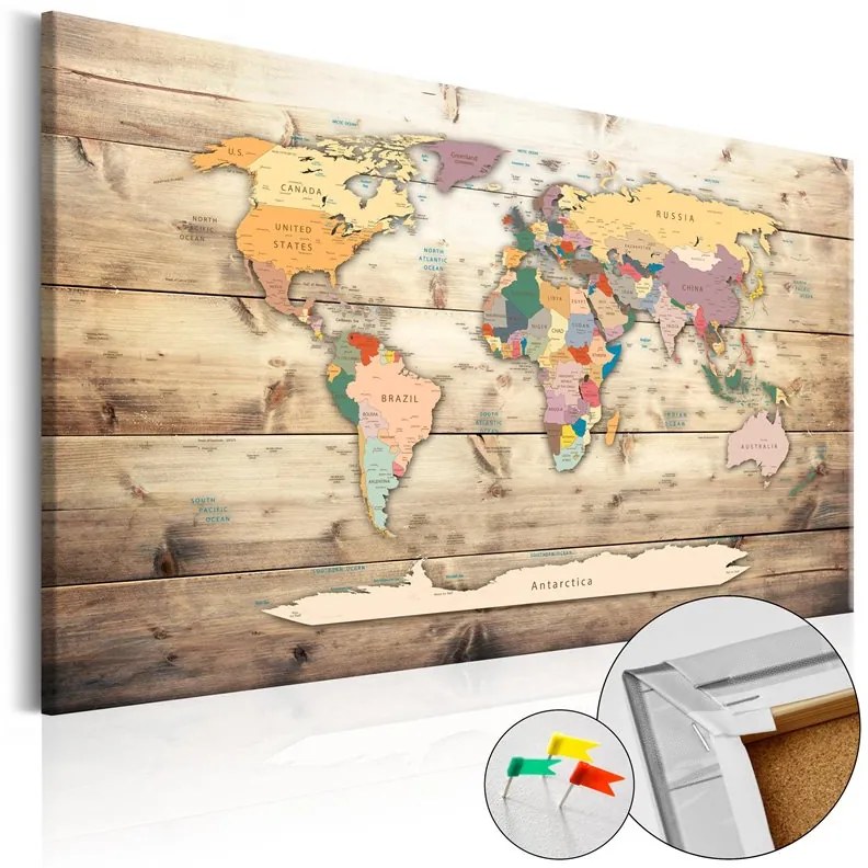 Quadri di sughero The World at Your Fingertips [Cork Map]