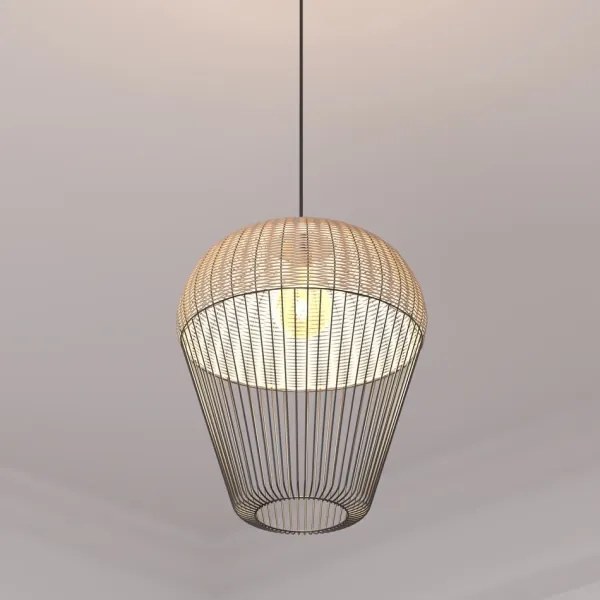 Atmosphera - Lampadario a sospensione con filo ANEA 1xE27/40W/230V rattan
