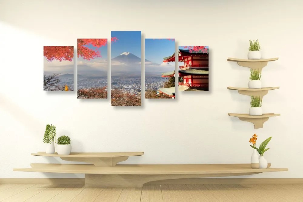 Quadri 5 pezzi – Autunno in Giappone