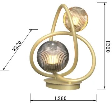 Wofi 8015-204 - Lampada da tavolo LED METZ 2xG9/3,5W/230V oro/grigio